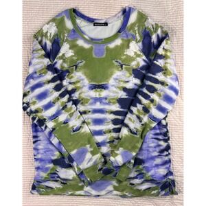 David Cline Green, Blue & White Tie-Dye Crewneck Sweatshirt
